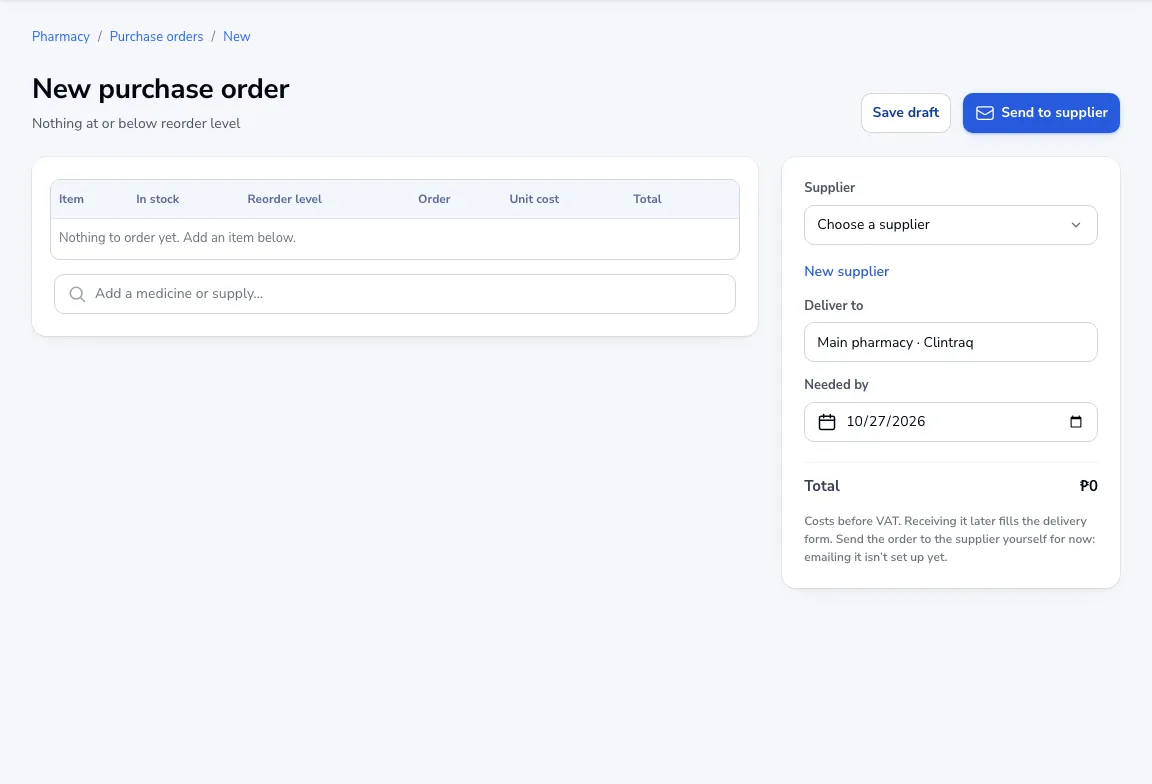 A new purchase order